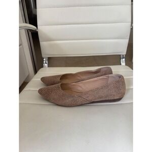 Michael by Michael Shannon Alara Snakeskin‎ Pointed Toe Flats Tan Brown 8.5M
